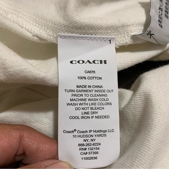 COACH White Denim Shirt Dress With Gold Buttons 100% Cotton Size Small - Picture 9 of 13